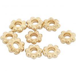 Perle espaceur, d 6 mm, diamètre intérieur 2 mm, doré, 100 pièces/ 1 Pq. [HOB-61043]