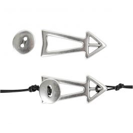 Fermoir, L: 35 mm, L: 15 mm, argenté, 1 pièce [HOB-61156]