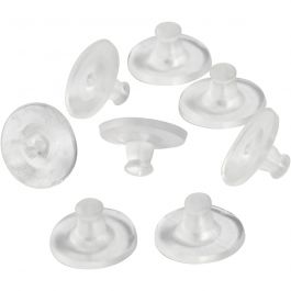 Ohrring-Fixierung, D 10 mm, Transparent, 10 Paar/ 1 Pck [HOB-61171]