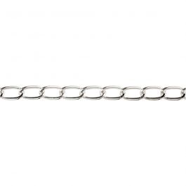 Schmuckkette, B 6 mm, Versilbert, 1 m/ 1 Pck [HOB-613010]