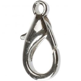 Karabinerhaken, L 18 mm, Versilbert, 25 Stk/ 1 Pck [HOB-61313]