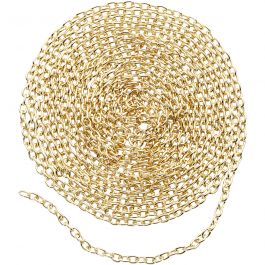 Kette, B 2 mm, Vergoldet, 2 m/ 1 Pck [HOB-614010]