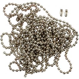 Kugelkette, D 1,5 mm, Versilbert, 3 m/ 1 Rolle [HOB-61530]