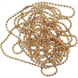Kugelkette, D 1,5 mm, Vergoldet, 150 cm/ 1 Rolle [HOB-61537]