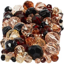 Facettenperlen, Größe 4-12 mm, Lochgröße 1-2,5 mm, Golden, 250 g/ 1 Pck [HOB-61880]