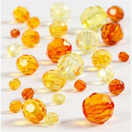 Facettenperlen, Größe 4-12 mm, Lochgröße 1-2,5 mm, Gelb, 45 g/ 1 Pck [HOB-618861]