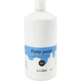 Peinture à la détrempe Mate, blanc, 1000 ml/ 1 flacon [HOB-642101]