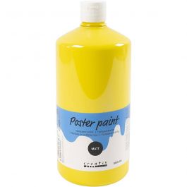 Peinture à la détrempe Mate, jaune primaire, 1000 ml/ 1 flacon [HOB-642115]