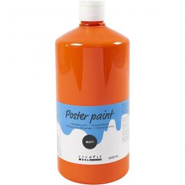 Peinture à la détrempe Mate, orange, 1000 ml/ 1 flacon [HOB-642124]