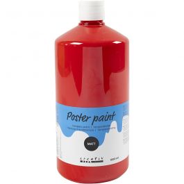 Temperafarbe Matt, Rot, 1000 ml/ 1 Fl. [HOB-642134]