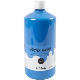 Peinture à la détrempe Mate, bleu primaire, 1000 ml/ 1 flacon [HOB-642155]