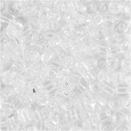Rocailleperlen, D 4 mm, Größe 6/0, Lochgröße 0,9-1,2 mm, Transparent, 25 g/ 1 Pck [HOB-682501]