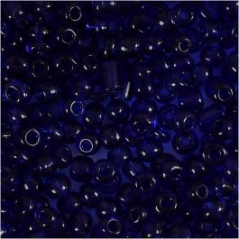 Rocailleperlen, D 4 mm, Größe 6/0, Lochgröße 0,9-1,2 mm, Kobaltblau, 25 g/ 1 Pck [HOB-682551]