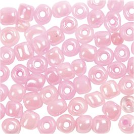 Rocaille Seed Beads, Rosa, D 4 mm, Größe 6/0 , 25 g/ 1 Pck [HOB-682581]