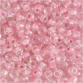 Rocailleperlen, D 4 mm, Größe 6/0, Lochgröße 0,9-1,2 mm, Rosa, 25 g/ 1 Pck [HOB-682781]