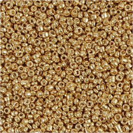 Perles de Rocaille, d 1,7 mm, dim. 15/0, diamètre intérieur 0,5-0,8 mm, laiton, 25 gr/ 1 Pq. [HOB-686710]