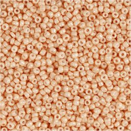 Perles de Rocaille, d 1,7 mm, dim. 15/0, diamètre intérieur 0,5-0,8 mm, Pêche claire, 25 gr/ 1 Pq. [HOB-686780]