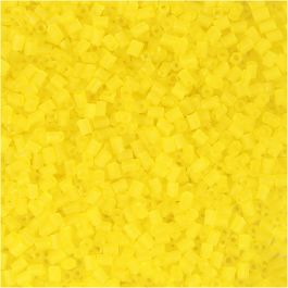 Rocaille Seed Beads 2-cut, D 1,7 mm, Größe 15/0, Lochgröße 0,5 mm, Transparent Gelb, 25 g/ 1 Pck [HOB-687780]