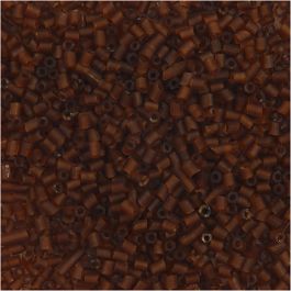 Rocailles 2-cut, d 1,7 mm, dim. 15/0, diamètre intérieur 0,5 mm, brun, 25 gr/ 1 Pq. [HOB-687810]