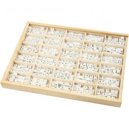 Buchstaben-Perle, A-Z, &, #, ?, Größe 8x8 mm, Lochgröße 3 mm, Weiß, 750 sort./ 1 Pck [HOB-68982]