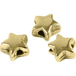 Perle espaceur, dim. 5,5x5,5 mm, diamètre intérieur 1 mm, doré, 3 pièces/ 1 Pq. [HOB-69094]