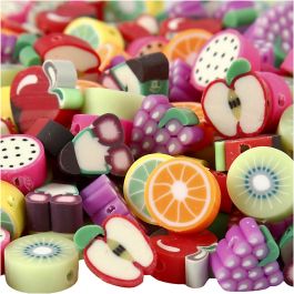 Figurperlen, Frucht, D 10 mm, Lochgröße 1,5 mm, 200 sort./ 1 Pck [HOB-69619]