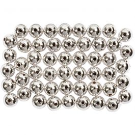 Perles de Cire, d 5 mm, diamètre intérieur 0,7 mm, argent, 100 pièces/ 1 Pq. [HOB-698141]