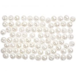 Perles de Cire, d 4 mm, diamètre intérieur 0,7 mm, nacré, 150 pièces/ 1 Pq. [HOB-698361]