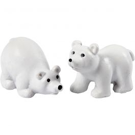 Petites figurines, H : 30 mm, L : 45 mm, blanc, 2 pièces/ 1 Pq. [HOB-69837]