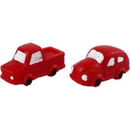 Petites figurines, H : 20 mm, L : 40 mm, rouge, 2 pièces/ 1 Pq. [HOB-69839]