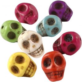 Howlite, d 12 mm, diamètre intérieur 1,5 mm, Couleurs vives, 32 pièces/ 1 Pq. [HOB-69919]