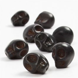 Howlite, d 12 mm, diamètre intérieur 1,5 mm, noir, 32 pièces/ 1 Pq. [HOB-69921]