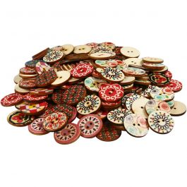 Boutons en bois, d 20 mm, 180 pièces/ 1 Pq. [HOB-69978]