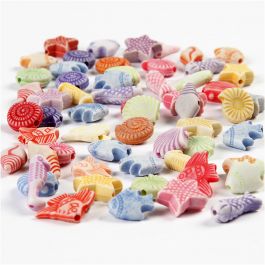 Pastell-Mix, Größe 9-12 mm, Lochgröße 1,2 mm, 110 g, 175 ml/ 1 Pck [HOB-699801]