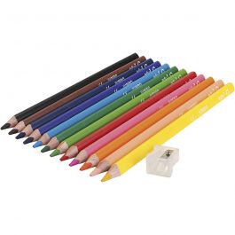 edu3 Jumbo-Buntstifte, Dicke 10 mm, Mine 5 mm, Sortierte Farben, 12Stk/ 1 Pck [HOB-409814]