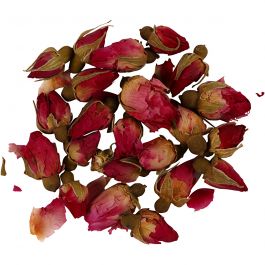 Fleurs Séchées, Boutons de rose, L: 1 - 2 cm, d 0,6 - 1 cm, 15 gr, rose foncé, 1Pq./ 1 Pq. [HOB-709503]
