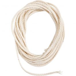 Mèche, Adapté aux bougies trempées (dia. 30 mm) et aux bougies moulées (dia. 80-100 mm) , L : 2 mm, 100 gr, 3 m/ 1 Pq. [HOB-733211]