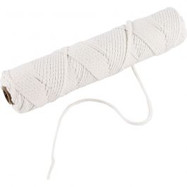 Mèche de bougie pour stéarine, Convient aux bougies moulées d’un diamètre de 50 à 70 mm, 100 gr, 80 m/ 1 rouleau [HOB-73322]