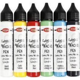 Stylos à bougies, Couleurs vives, 6x28 ml/ 1 Pq. [HOB-73512]
