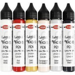 Stylos à bougies, couleurs classiques, 6x28 ml/ 1 Pq. [HOB-73514]