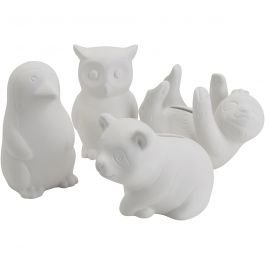 Récipients à pièces de caractère, Animaux, dim. 8,5-11 cm, Le contenu peut varier , 4x6 pièces/ 1 Pq. [HOB-744445]