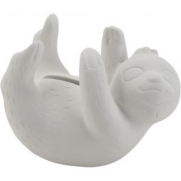 Tirelires en forme d'animaux, Paresseux, dim. 11x6x5 cm, 6 pièces/ 1 Pq. [HOB-744448]