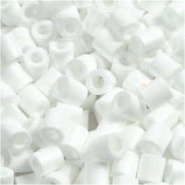 Bügelperlen, Größe 5x5 mm, Lochgröße 2,5 mm, medium, Weiß (32221), 1100 Stk/ 1 Pck [HOB-751150]