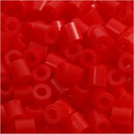 Bügelperlen, Größe 5x5 mm, Lochgröße 2,5 mm, medium, Hellrot (32225), 1100 Stk/ 1 Pck [HOB-751190]