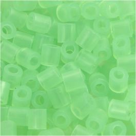 Perles à repasser, dim. 5x5 mm, diamètre intérieur 2,5 mm, medium, vert néon (32237), 1100 pièces/ 1 Pq. [HOB-751250]