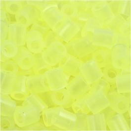 Perles à repasser, dim. 5x5 mm, diamètre intérieur 2,5 mm, medium, jaune néon (32223), 1100 pièces/ 1 Pq. [HOB-751280]