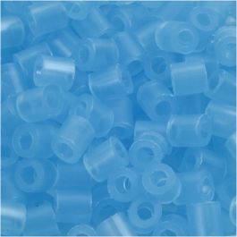Perles à repasser, dim. 5x5 mm, diamètre intérieur 2,5 mm, medium, bleu néon (32235), 1100 pièces/ 1 Pq. [HOB-751290]