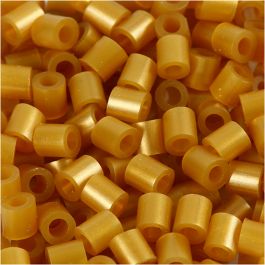 Bügelperlen, Größe 5x5 mm, Lochgröße 2,5 mm, medium, Gold (32263), 1100 Stk/ 1 Pck [HOB-751330]