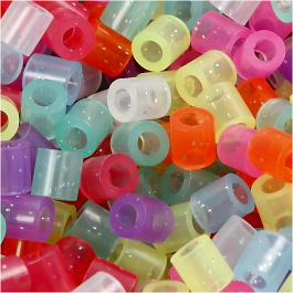 Bügelperlen, Größe 5x5 mm, Lochgröße 2,5 mm, medium, Glitter-Farben, 1100 sort./ 1 Pck [HOB-75243]