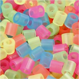 Bügelperlen, Größe 5x5 mm, Lochgröße 2,5 mm, medium, Neonfarben, 6000 sort./ 1 Pck [HOB-752521]